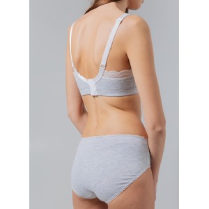 Комплект кружевного белья бюстгальтер для кормления и трусы Серый